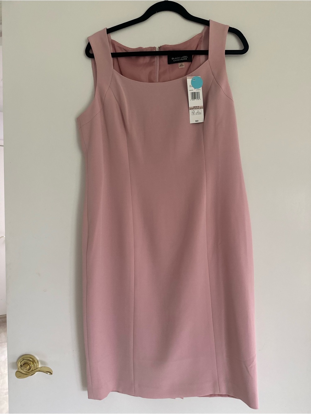 Black Label Dusty Pink Sleeveless Sheath Midi Dress